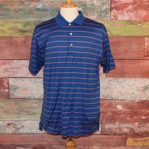 Peter Millar Blue Striped Polo Shirt Men's Size L